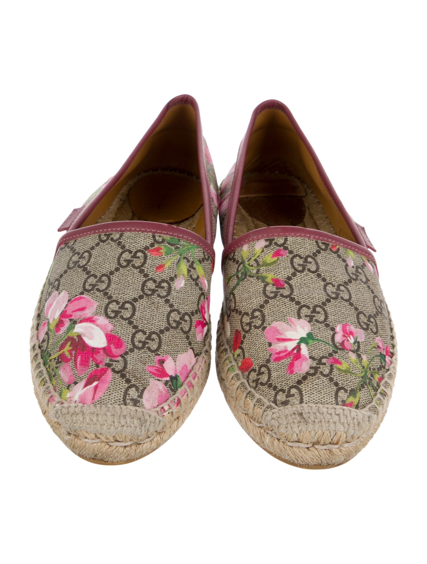 Gucci GG Supreme Leather Trim Embellishment Espadrille Sneakers